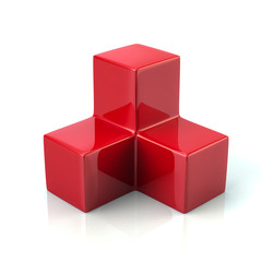 Three red cubes icon