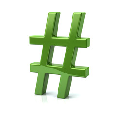 Obraz premium Green hashtags icon