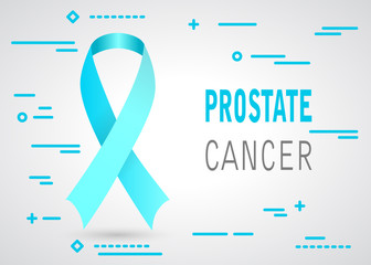 illustration of prostate cancer awareness blue ribbon symbol