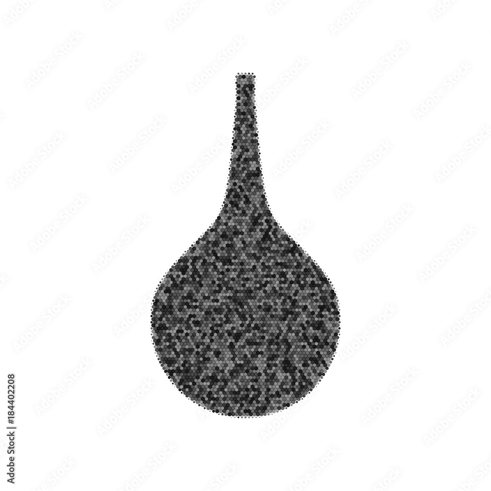 Poster enema sign. vector. black icon from many ovelapping circles with random opacity on white background.