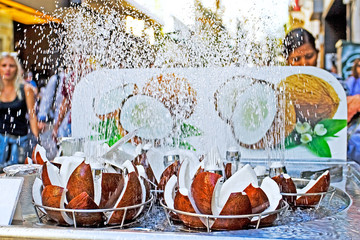 pieces of fresh coconut