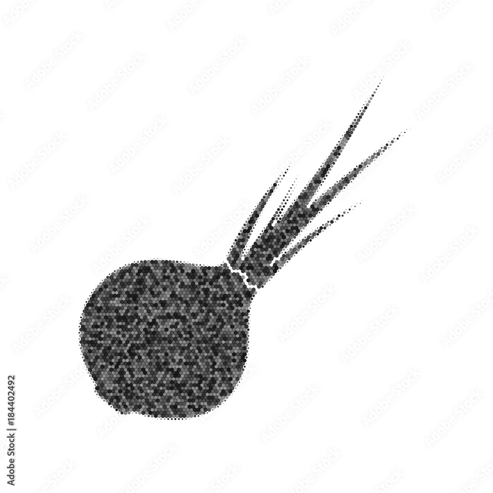 Poster onion sign. salad ingredient. healthy vegetable. vector. black icon from many ovelapping circles wit