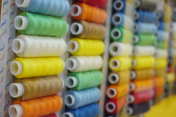 Spools of colored thread.