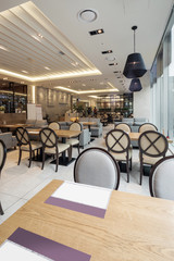 restaurant, coffee shop, hotel interior in seoul, korea