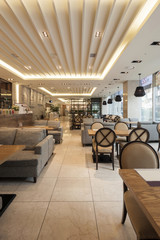 restaurant, coffee shop, hotel interior in seoul, korea