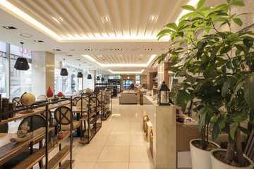restaurant, coffee shop, hotel interior in seoul, korea