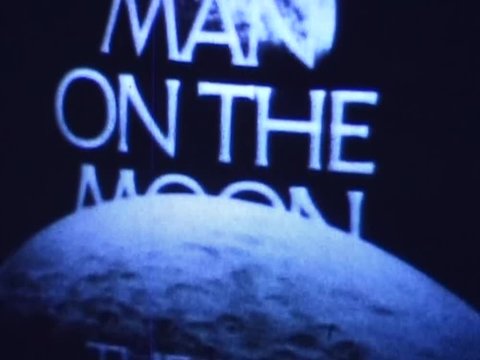 Live television broadcast of Apollo 11 landing on the moon lunar descent countdown timer in 1969