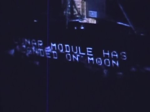 Live television broadcast of Apollo 11 lunar module landing on the moon in 1969