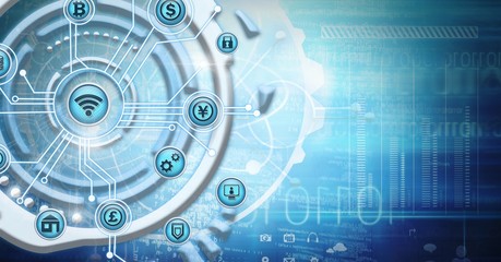 Obraz premium Futuristic business icons technology interface