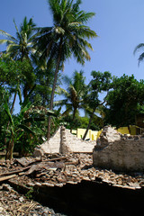 地震で壊れた家屋