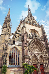 Fototapeta premium Thann. La collégiale saint Thiébaut. Alsace, Haut Rhin