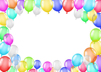 group of colorful balloons on a white background