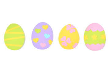 Easter eggs paper cut on white background - isolated