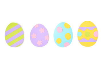 Fototapeta na wymiar Easter eggs paper cut on white background - isolated