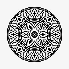 Round ornament shapes isolated on light gray background.
