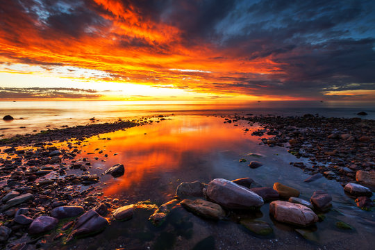 A sunset at Hallet Cove beach.