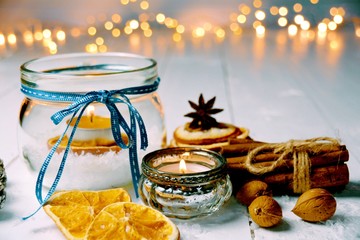 Weihnachten - Windlichter im Lichterglanz - Grußkarte Windlicht