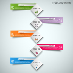 Info graphic with abstract cubes and color labels template