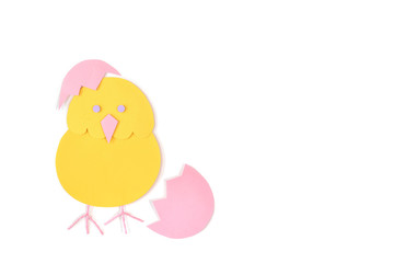 Chicken paper cut on white background - isolated