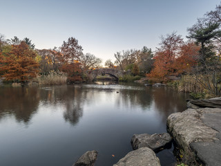 Gapstow bridge Central Park, New York City autumn