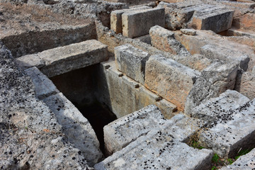Italy, Puglia, Egnazia. XVth century BC. Archaeological area of the city of Puglia. Tombs of the necropolis