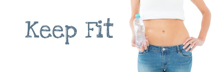 Fototapeta premium Keep fit and slim woman holding water bottle