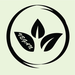 Fototapeta na wymiar vegan black logo vector design