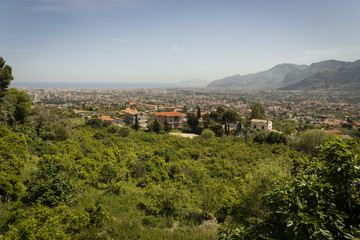 monreale, vista sul golfo di palermo