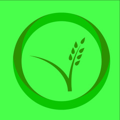 green whole grain logo vector design