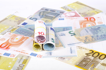 Euro Banknotes Consuming Concept