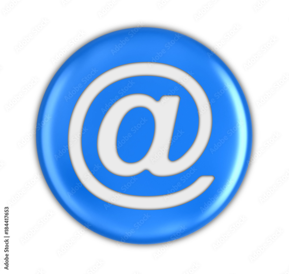 Poster button with e-mail sign. image with clipping path