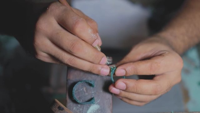 jewelery workshop. make a ring