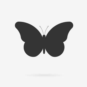 Vector butterfly icon. Clean minimalistic pictogram design.