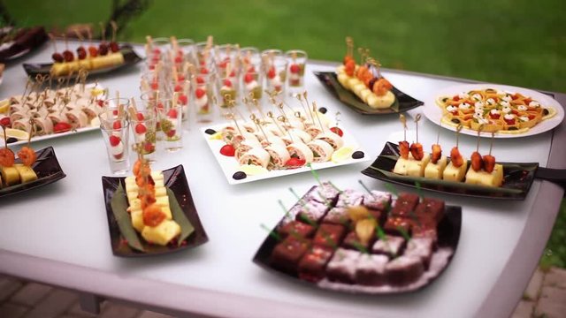 Delicacies, appetizers, desserts at the Banquet. Buffet, catering service. On-site restaurant-3
