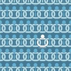 Leadership team business pattern background, Leader team in chain, vector