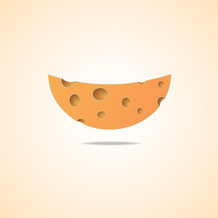 a Crescent of cheese isolated on soft background