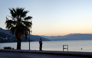 Corfu Island.Early morning in Ipsos.