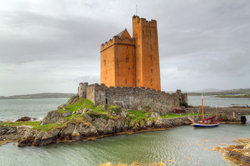 Kilcoe castle on the coast of Co. Cork, Ireland