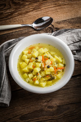 Cucumber soup with vegetables.