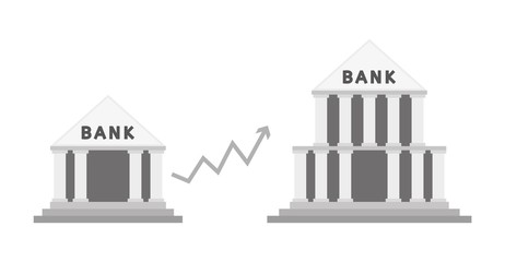 small and big bank building