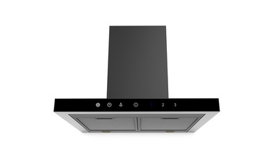Silver cooker hood isolated on white background 3d render