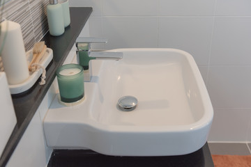 Bathroom interior in new luxury home