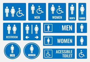 restroom signs and toilet icons