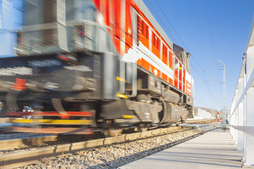 Diesel Locomotive on Tracks