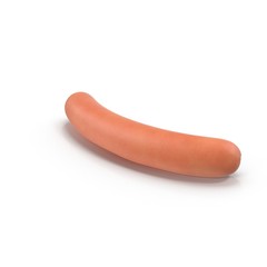 Fresh sausage isolated on white. 3D illustration