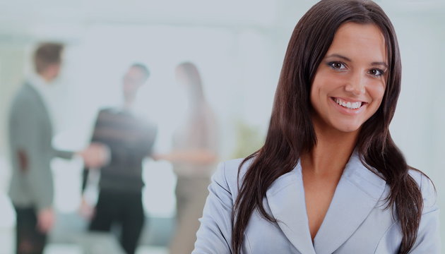 Portrait of a business woman looking happy and smiling