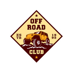 Colored  Off Road Car 4x4 Vehicle Logo Badge Template with Old Style Retro Vintage.  © mnaufal design