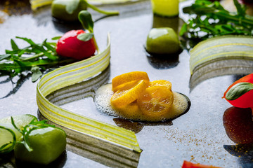 Abstract gastronomy vanguard concept molecular cuisine background