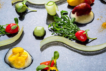 Abstract gastronomy vanguard concept molecular cuisine background