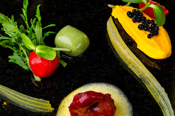 Abstract gastronomy vanguard concept molecular cuisine background